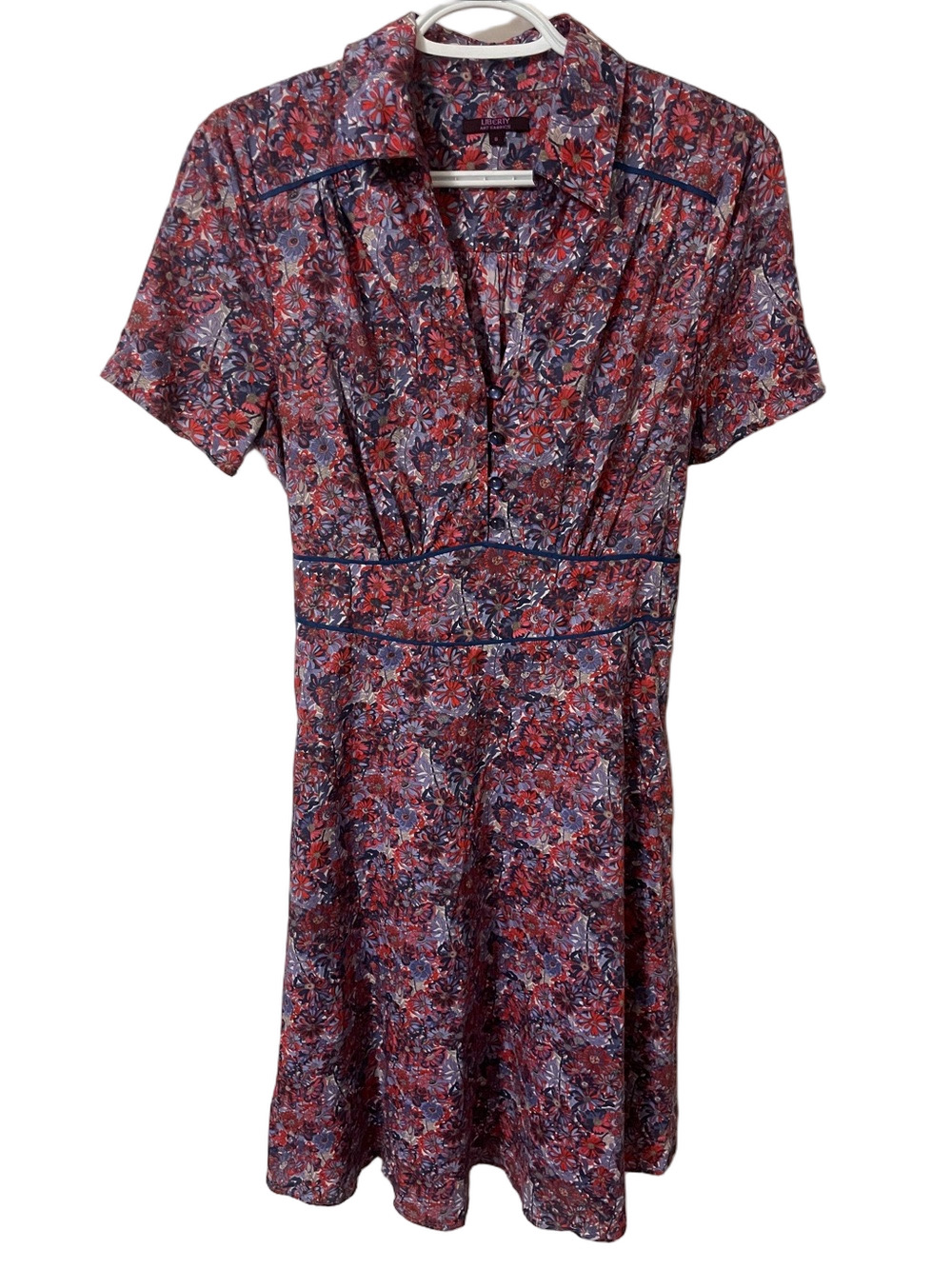 Liberty Art Fabric Vintage Styling Floral Dress Size 8